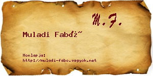 Muladi Fabó névjegykártya